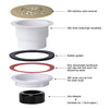 Uni-Green Champagne Bronze 4-1/4 Inch Round Shower Base Drain Solvent Welded to Fit 1.5” or 2” Pipe