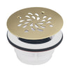 4-1/4 Inch Round No Caulk Shower Base Drain in Champagne Bronze – ABS Compression Design Fits 2" Pipe for Acrylic Shower Base