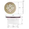 4-1/4 Inch Round No Caulk Shower Base Drain in Champagne Bronze – ABS Compression Design Fits 2" Pipe for Acrylic Shower Base