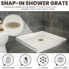 4-1/4 Inch Round No Caulk Shower Base Drain in Champagne Bronze – ABS Compression Design Fits 2" Pipe for Acrylic Shower Base