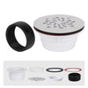 4-1/4 Inch Round Shower Base Drain – No Caulk ABS Compression Design, Fits 2" Pipe, Brushed Nickel Finish