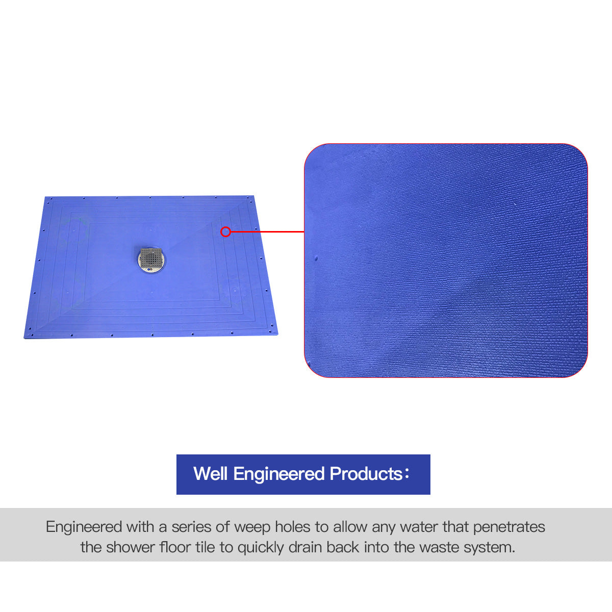 Curbless Ready to Tile Shower Pan/Base Cut-to-Fit  48