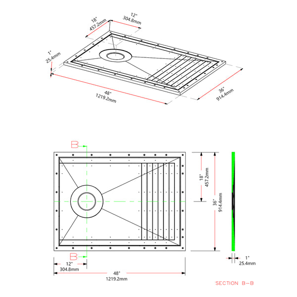 Tile Shower Pan Kit 48X36" | Cut-to Fit | Including: Shower Pan, Adjustable Shower Drain, and Waterproof Membrane.