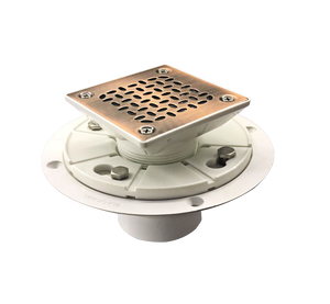 PVC Square Shower Drain for Low Profile Show Pan Drain with Grating Dip Bronze Finish