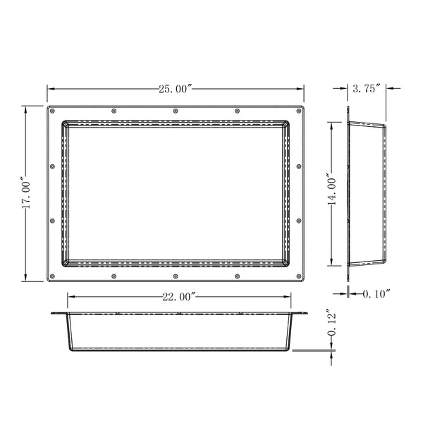 Ready for Tile Shower Niche Rectangle  17''×25''Single UGRN101