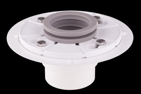 Shower Drain Base With Rubber Gasket  for Linear Drain 2" Outlet PVC Material