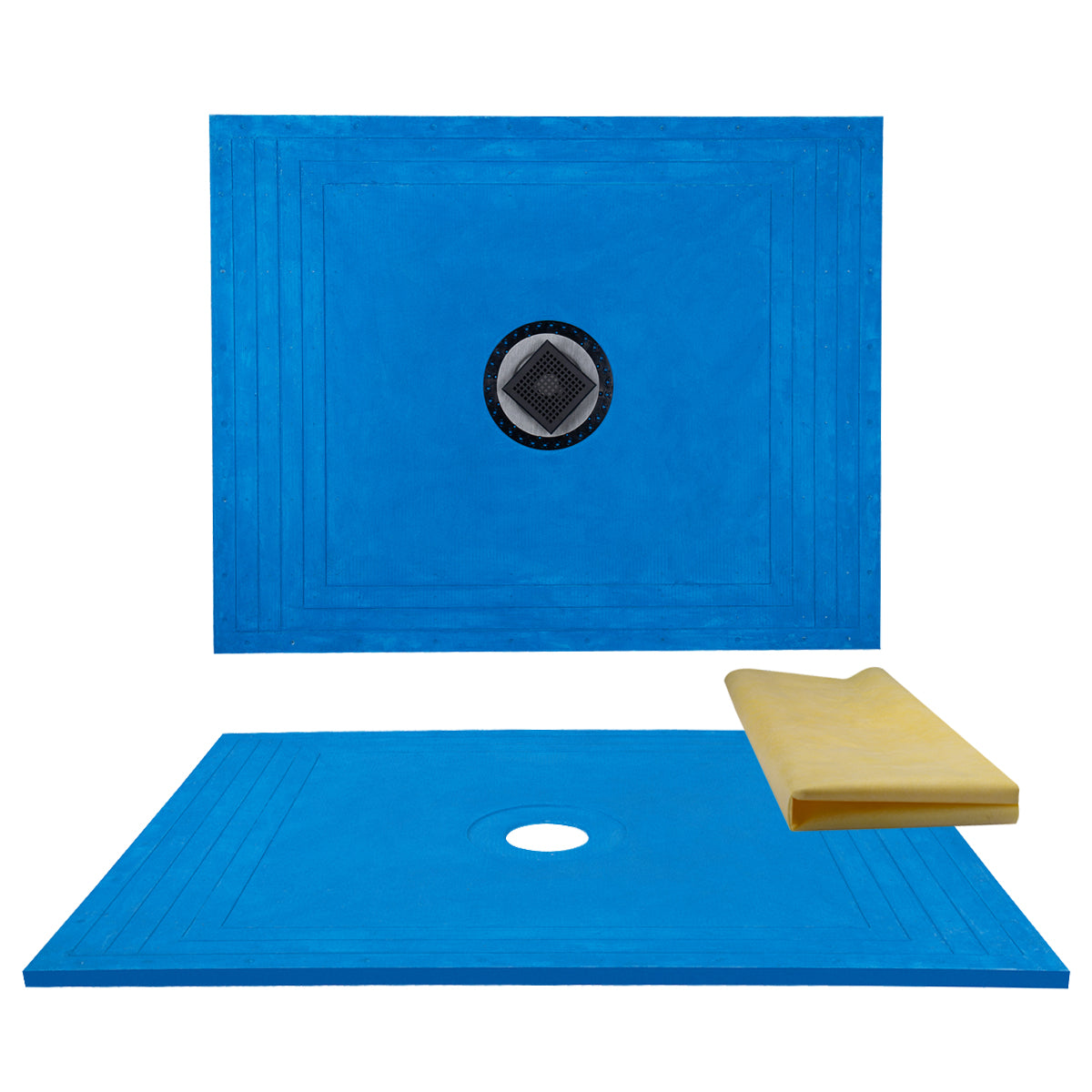 Tile Shower Pan Kit 60X48" | Cut-to Fit | Including: Shower Pan, Adjustable Shower Drain, and Waterproof Membrane.