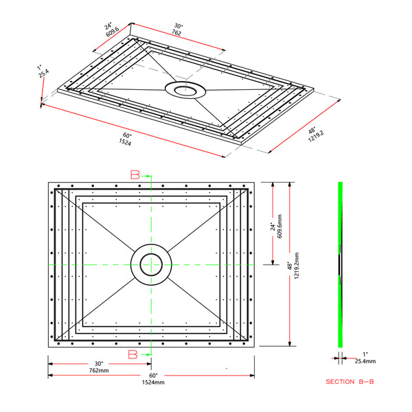 Tile Shower Pan Kit 60X48" | Cut-to Fit | Including: Shower Pan, Adjustable Shower Drain, and Waterproof Membrane.