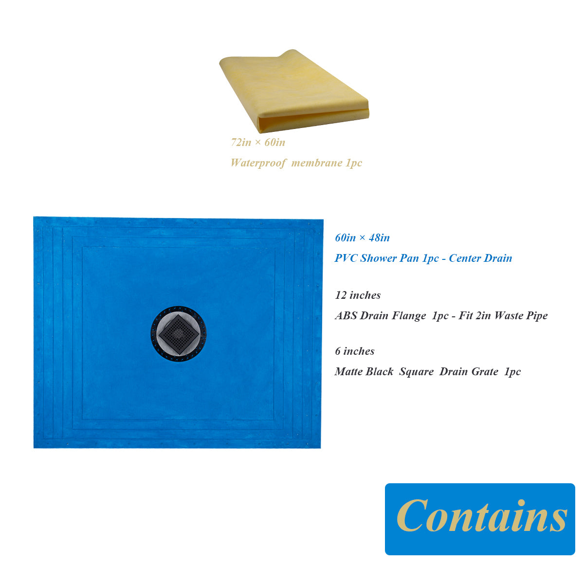 Tile Shower Pan Kit 60X48