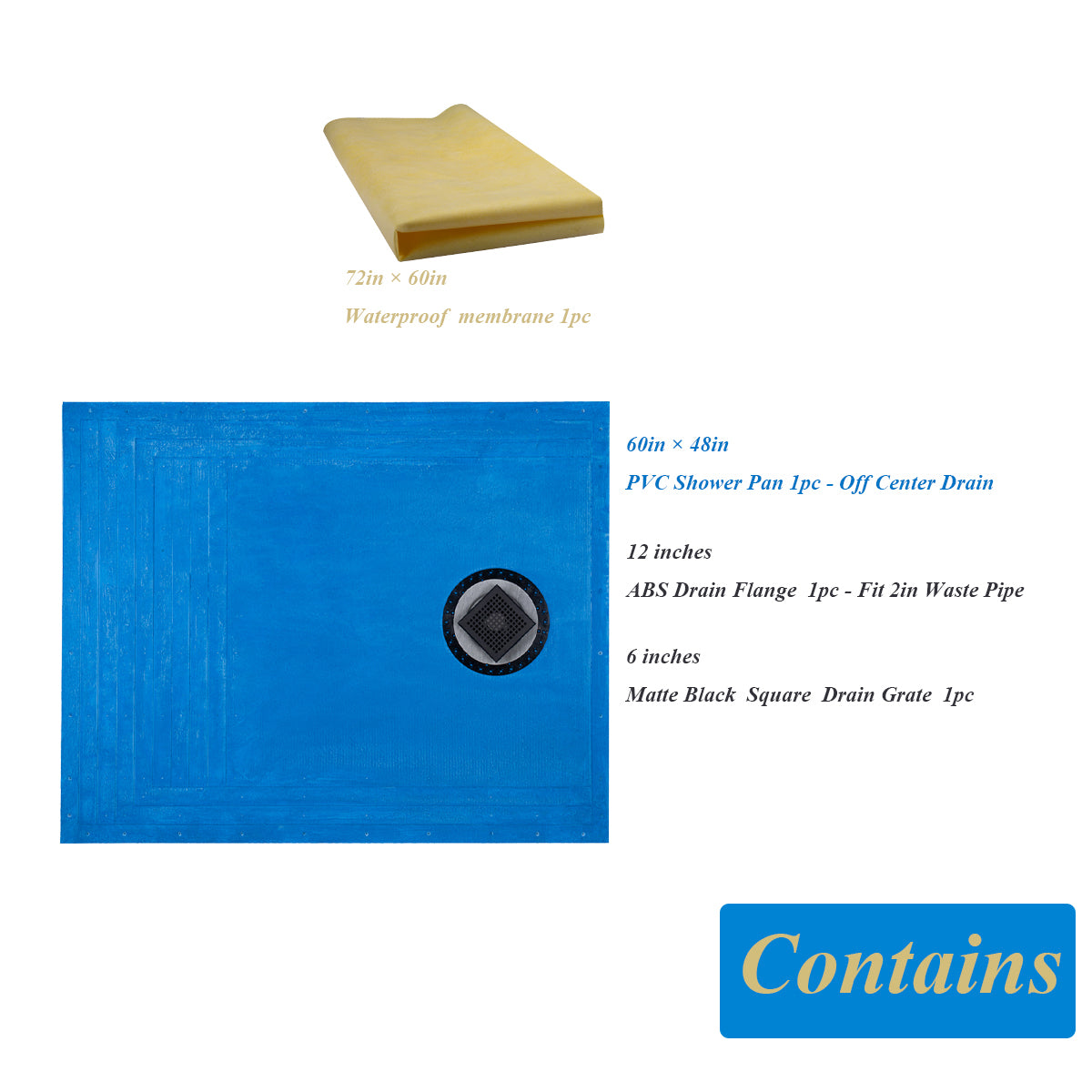 Tile Shower Pan Kit 60X48