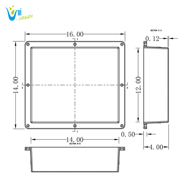 Shower Niche Ready to Tile Rectangle 16"×14"×4"D Flush Mount Bathroom Shelf, Insert Shower Shelf