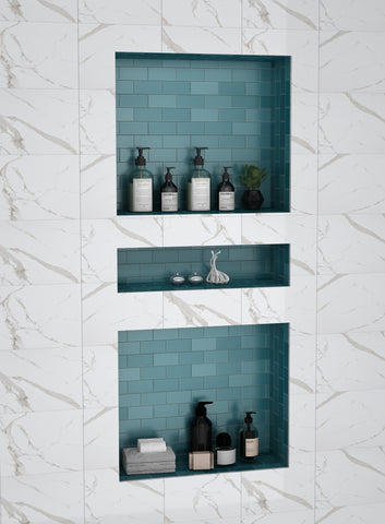 Recessed Shower Shelf 16"X34" Ready To Tile Triple Shower Niche